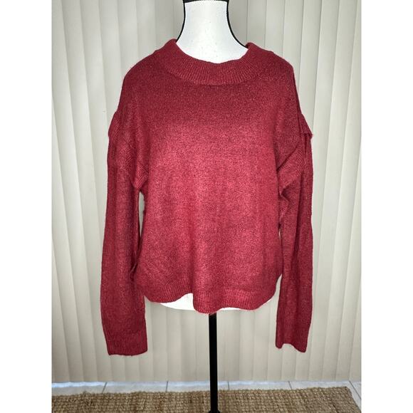 Vigoss Maroon Ruffle Sweater - Picture 2 of 9